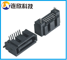 SATA連接器7PIN接插件 電腦主板硬盤SATA端子180度立貼式 SATA插座插頭